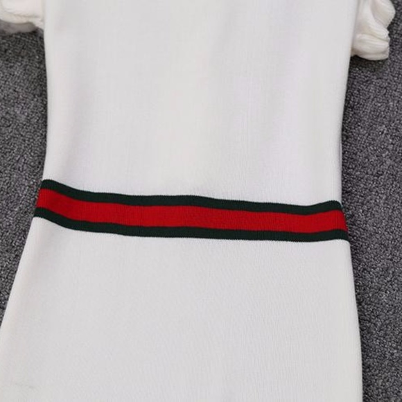Just Arrived!!!White Fashion Dress (Green & Red) - Picture 4 of 7