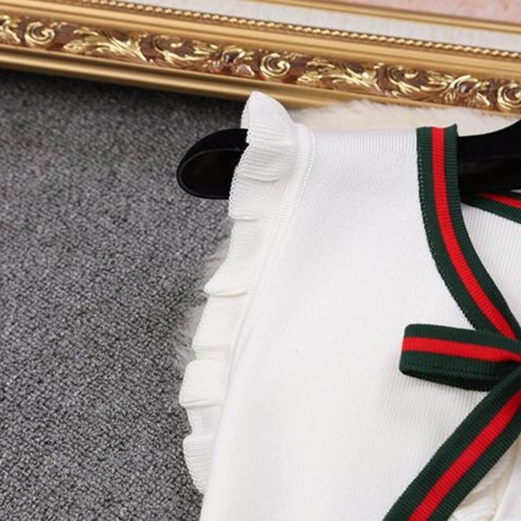 Just Arrived!!!White Fashion Dress (Green & Red) - Picture 5 of 7