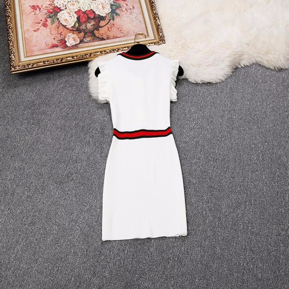 Just Arrived!!!White Fashion Dress (Green & Red) - Picture 2 of 7