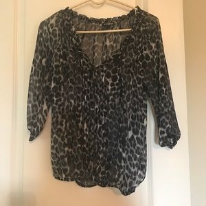 Cheetah gray & black blouse from express.