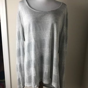 Gray/silver striped top