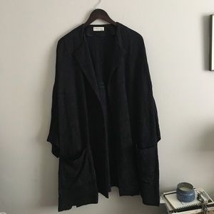 Dries Van Noten Oversized Black Kimono/Robe Coat