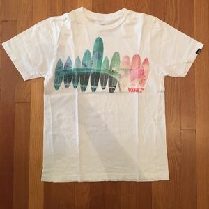 Vans Youth White Surf T-Shirt Size Medium