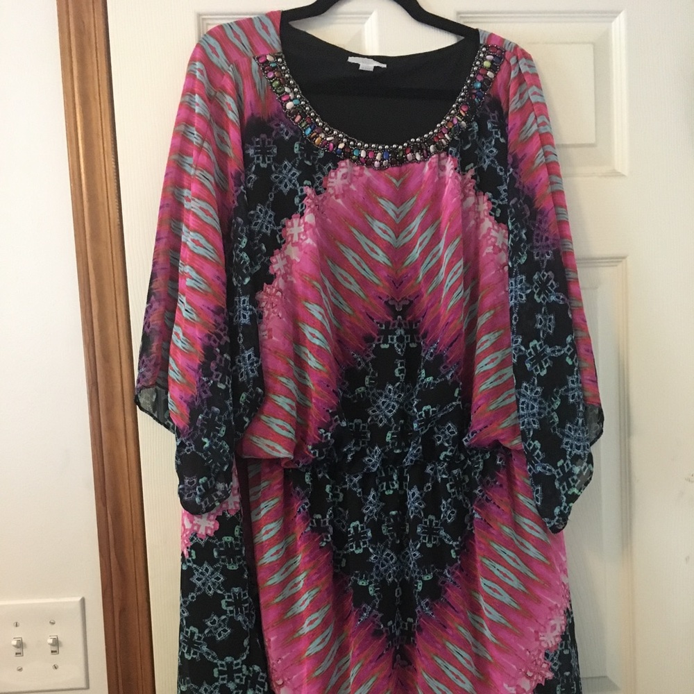 London Times chiffon blouson style dress, size 24