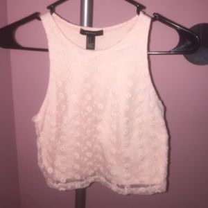 FOREVER 21 LIGHT PINK FLORAL CROP TOP SIZE SMALL