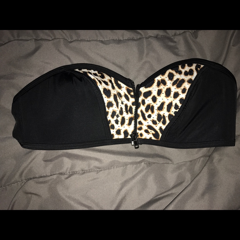 Victoria's Secret zip up bandeau bikini top