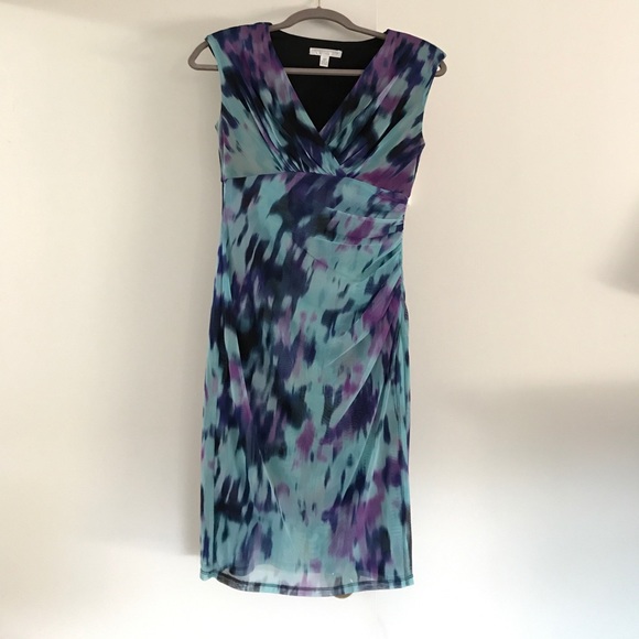 London Times 4P sheath dress blue purple - Picture 1 of 3