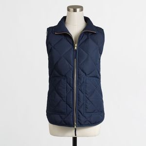 J. Crew Quilted Navy Bubble Vest