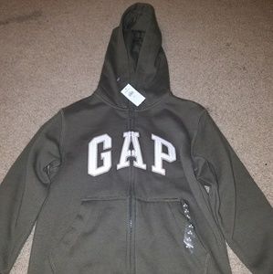 GAP Boys Army Green Zip-Up Hoodie Sz 6-7