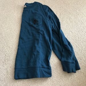 Pink dark turquoise blue crewneck