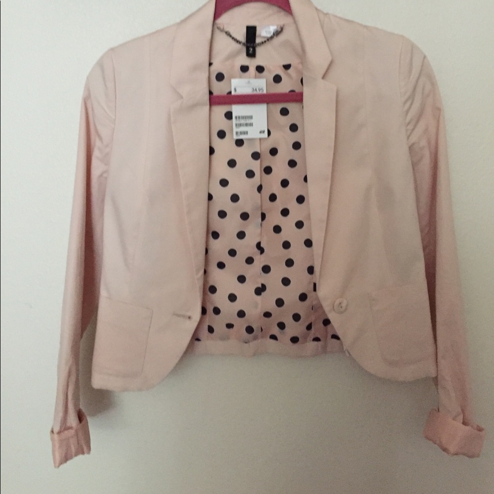 H&M Pink Crop Blazer