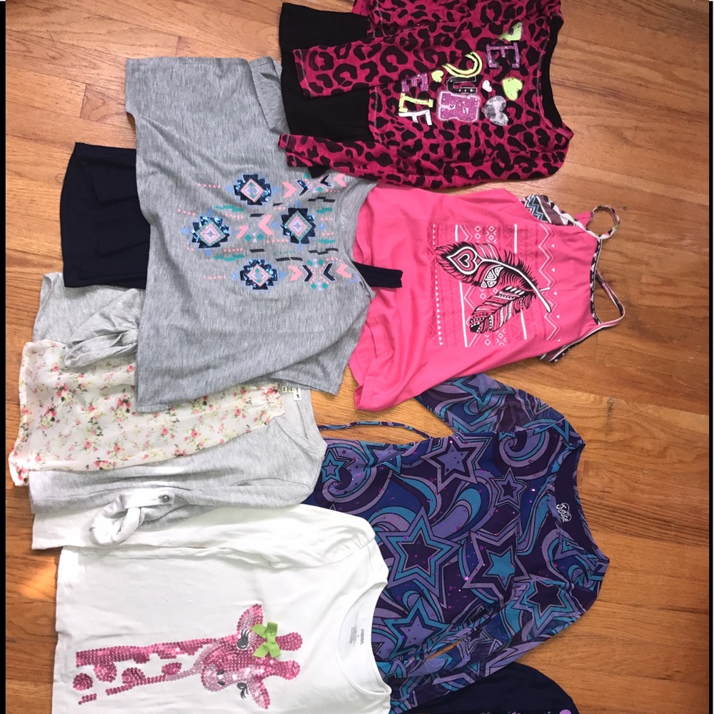 Lot of 7 girls shirts size 7/8 and 8