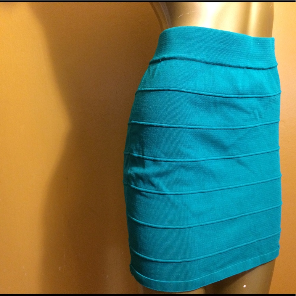 Turquoise pencil skirt