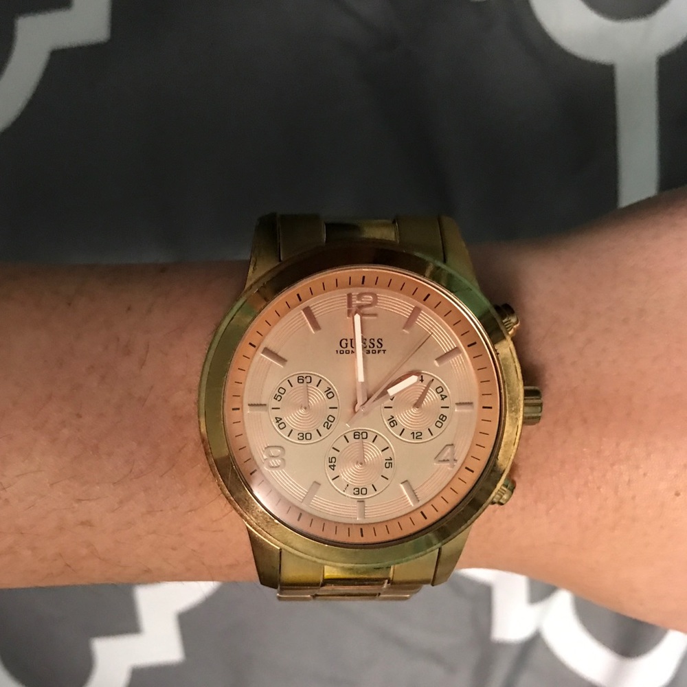 Rose gold Guess watch