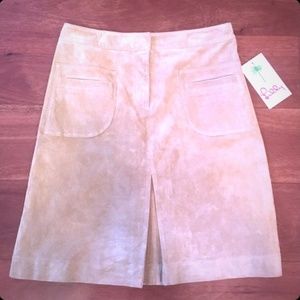 NWT Lilly Pulitzer Light Tan Suede Skirt