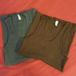 American Apparel Bundle/Lot of 2 Ribbed Tank Tops
