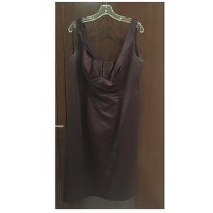 Brown Satin Cocktail Dress