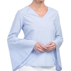 NWT striped bell sleeve shirt with v neck