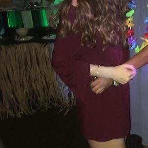 Off Shoulder Purple/Dark Red Romper