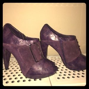 Purple Buckle Booties