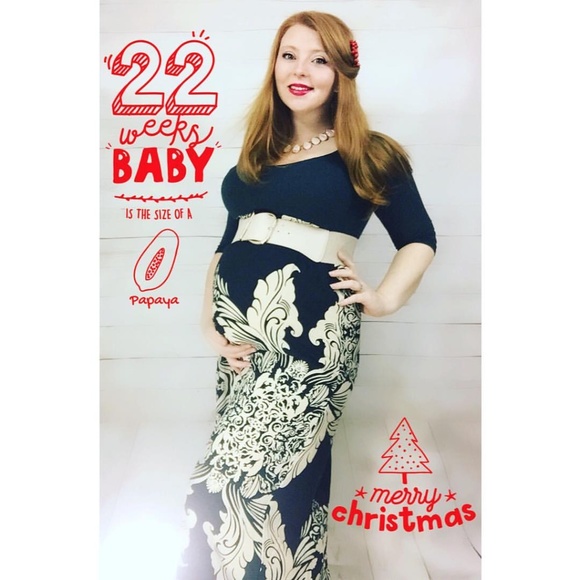 Maternity Long Sleeve Hunter Green Maxi Dress - Picture 2 of 7