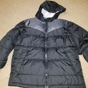 Old Navy Boy Black/Dark Grey Puff Coat Sz 6-7