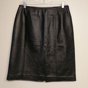 Apt. 9 Black Lambskin Pencil Skirt