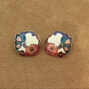 ⬇️ Reduced ⬇️ CLOISONNÉ Pierced Earrings!