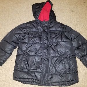 Old Navy Boy Black/Red Puff Coat Sz 5T