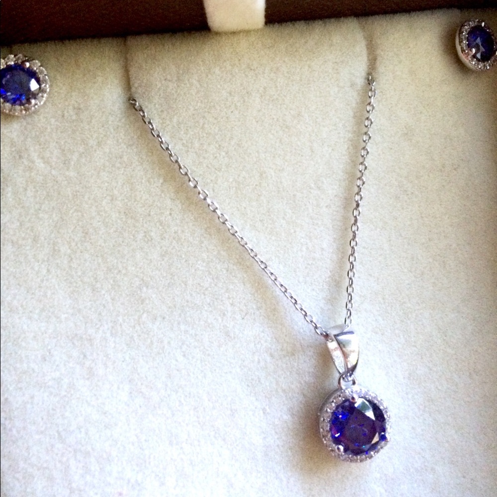 Amethyst & Sterling Silver Earring/Necklace Set