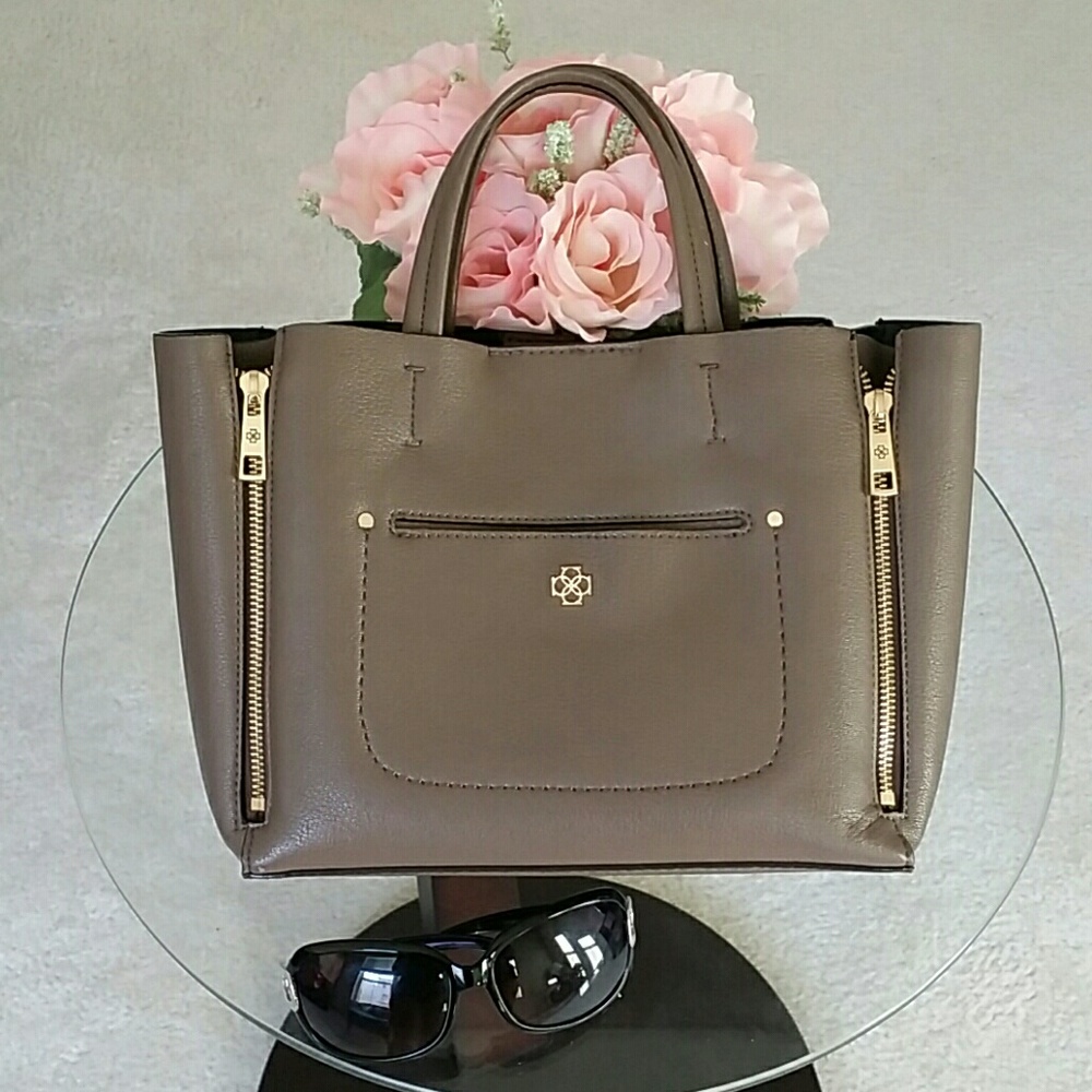 Ann Taylor mini pebbled Signature tote l satchel