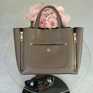 Ann Taylor mini pebbled Signature tote l satchel