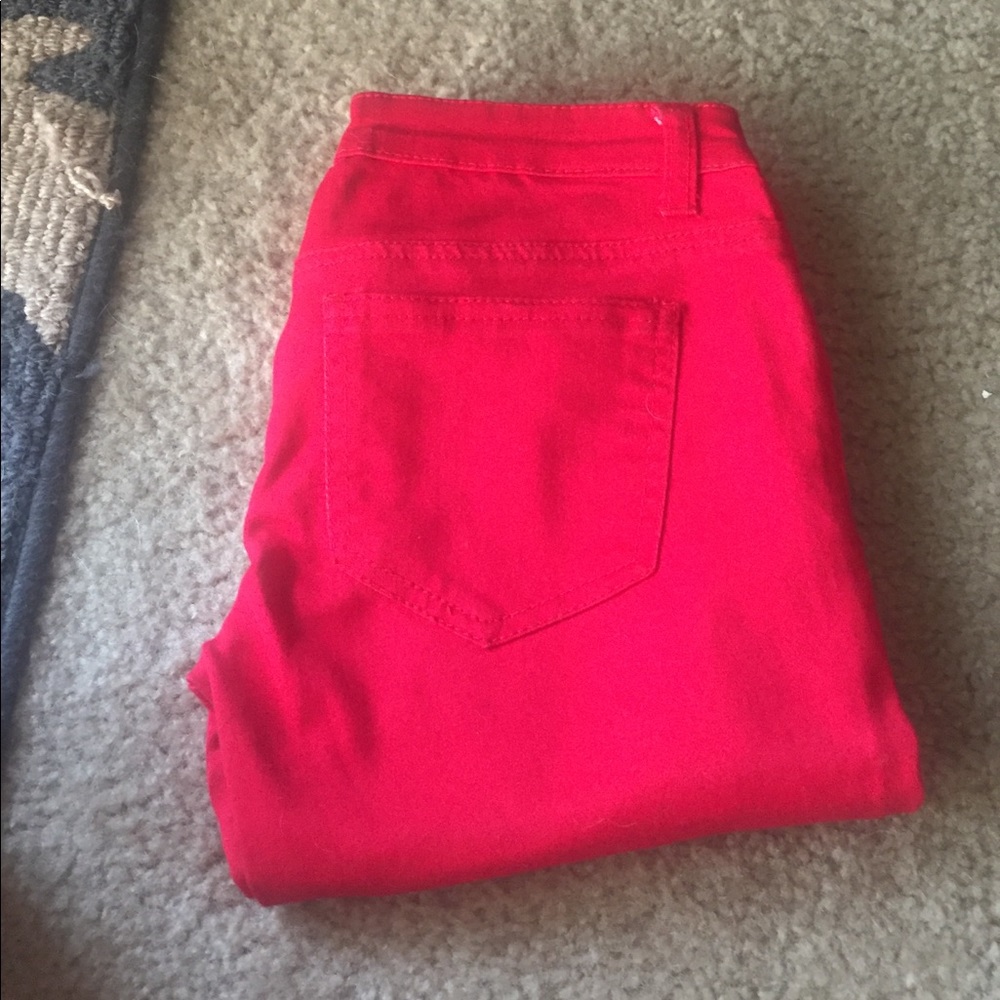 Red Skinny Ankle Pants