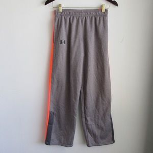 Under Armour Boys Youth Orange and Gray Sweatpants