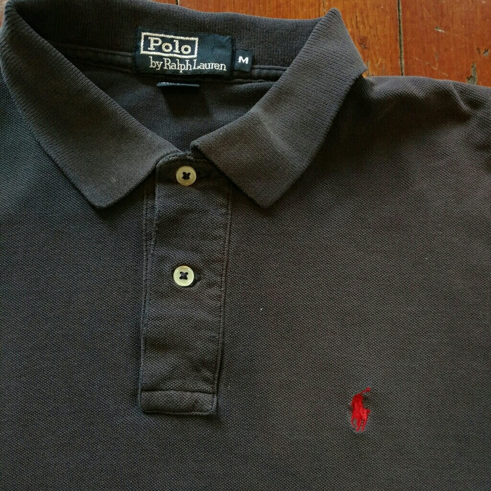 Navy blue cotton mesh Polo by Ralph Lauren size M