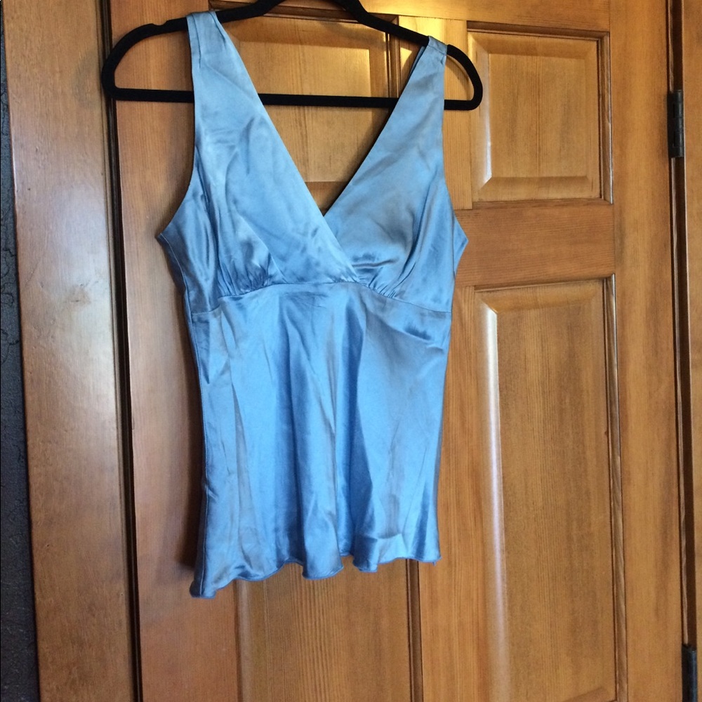 Silk blue tank top
