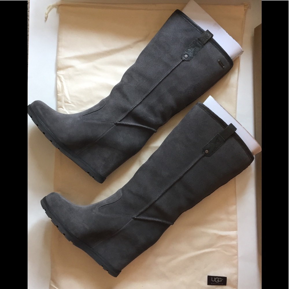 UGG SOLEIL Graphite Wedge Tall Boot Size 7.5