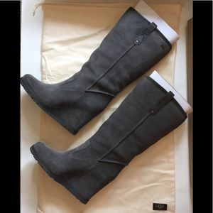 UGG SOLEIL Graphite Wedge Tall Boot Size 7.5