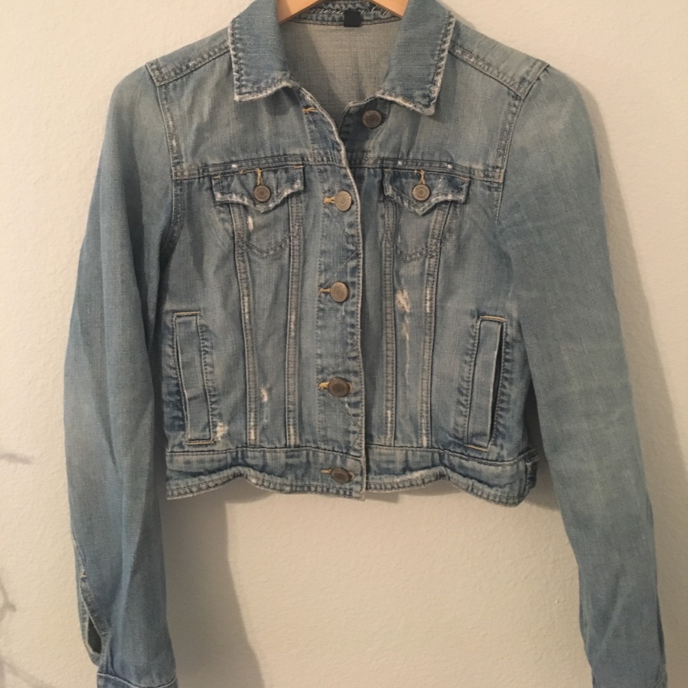 Distressed denim jacket