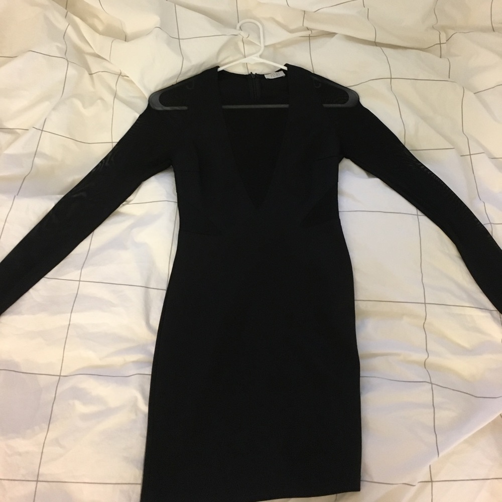 Mesh Black Dress Long Sleeve