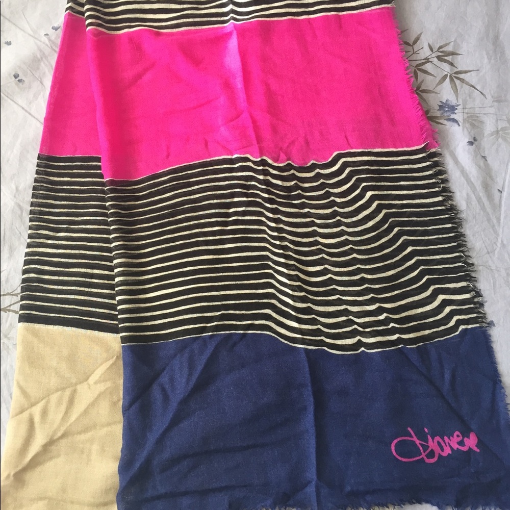 DVF multi color and striped scarf/wrap