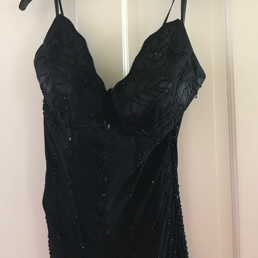 Gorgeous hand beaded black dress. Designer
