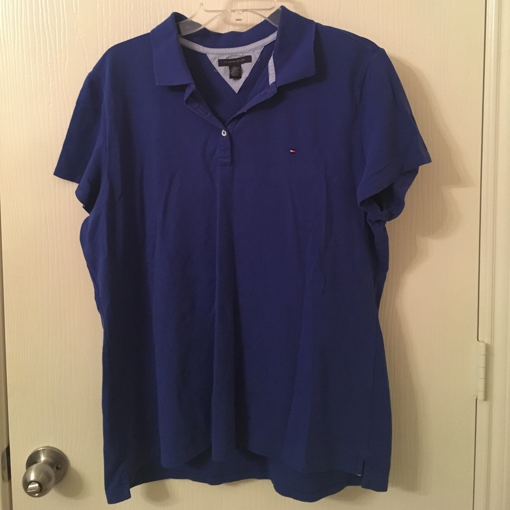 Blue Tommy Hilfiger short sleeve polo shirt