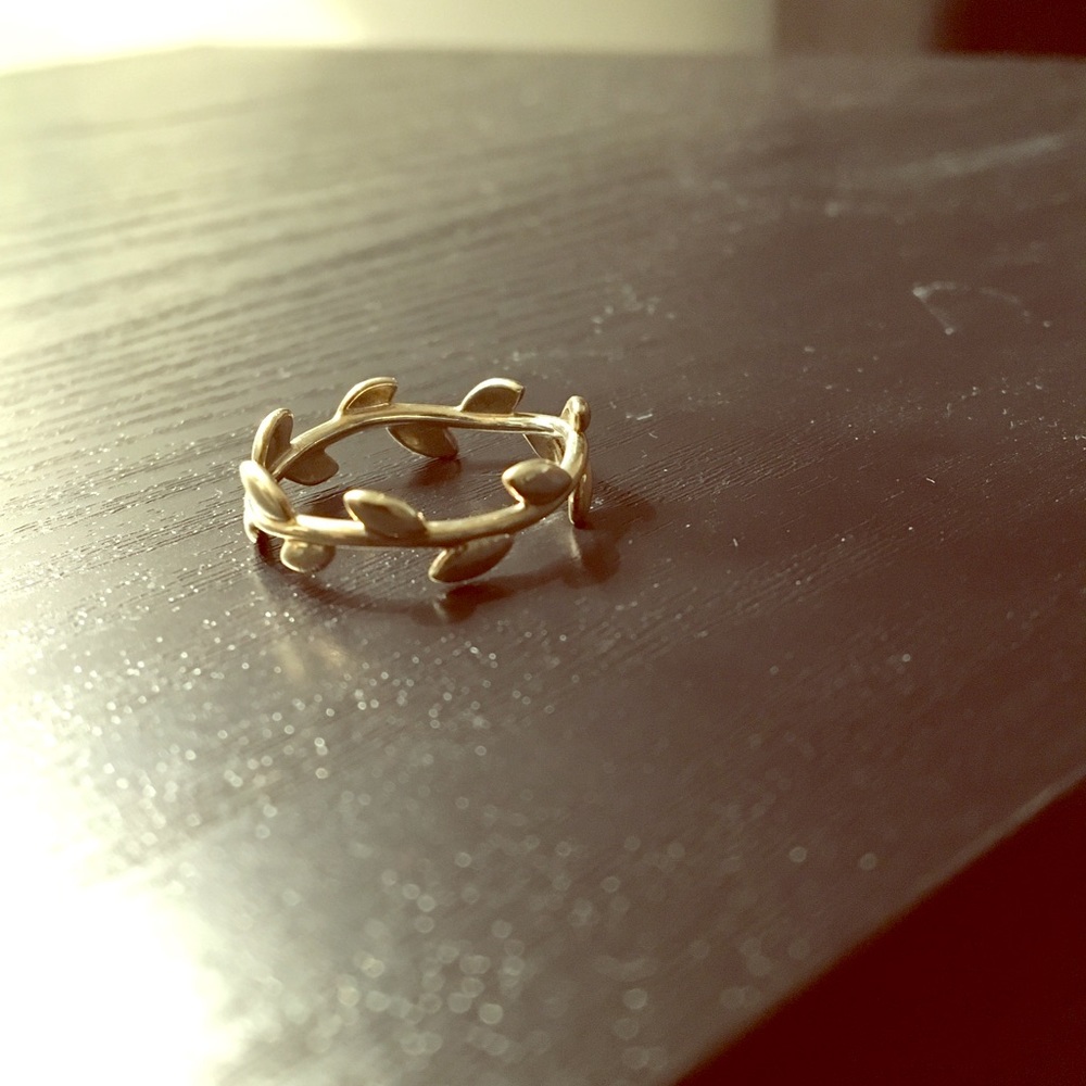 Tiffany Silver Olive Leaf Ring Size 8