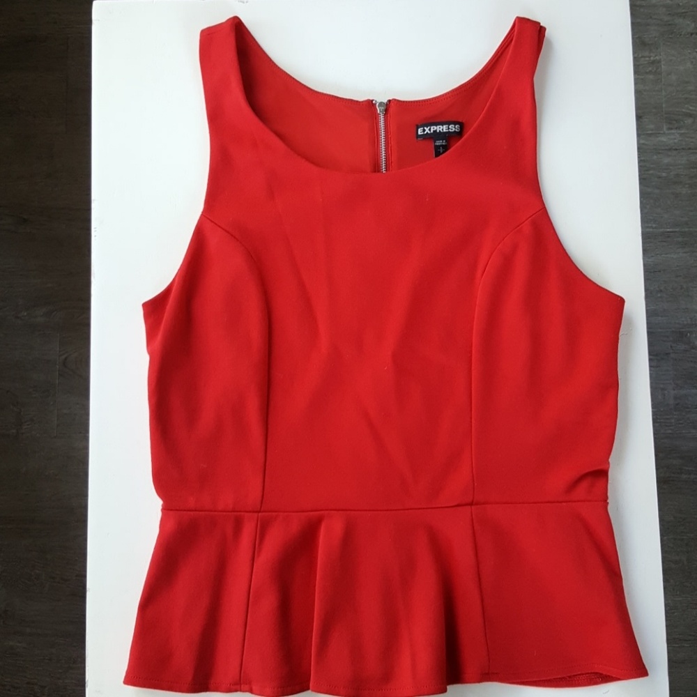 Peplum top with back zipper