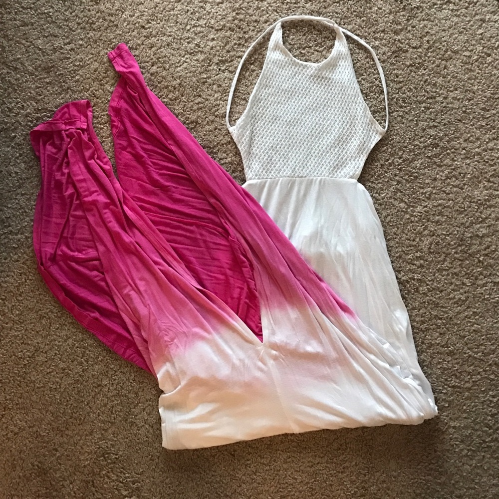 White to Pink Ombré Maxi