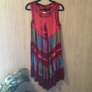 BNWT OSFM Red Tie Dye Sundress
