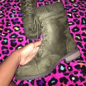 Army green boots