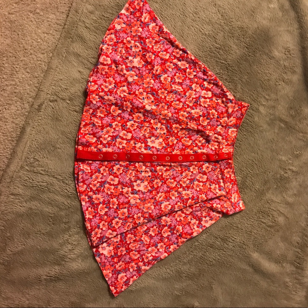 Red Floral Skirt