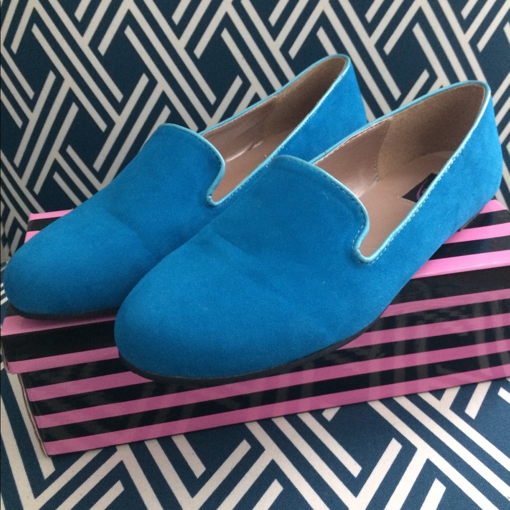 Turquoise Smoking Loafers
